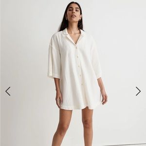 NWT Madewell lightspun cover up mini shirtdress size L